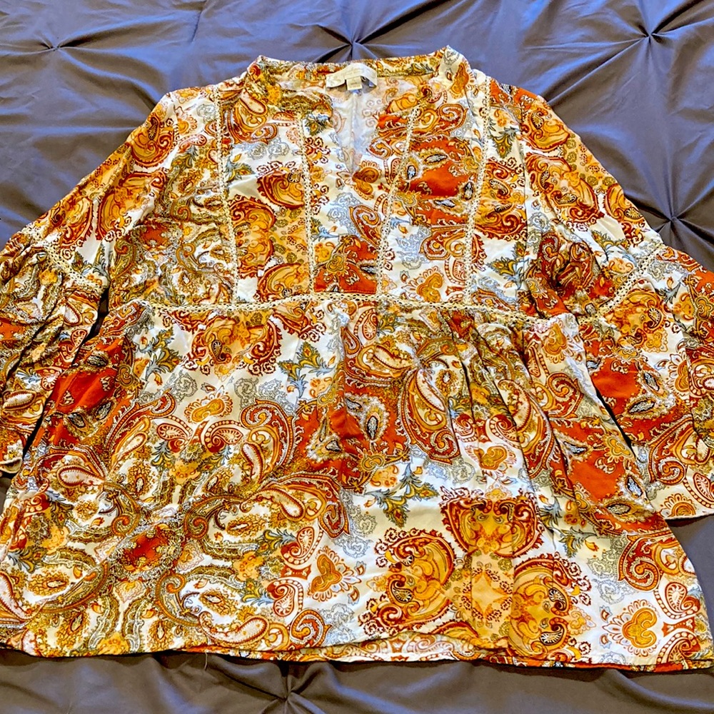 Women’s boho blouse with bell sleeves